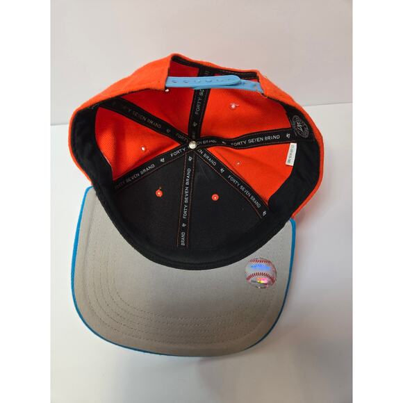 Miami Florida Marlins 47 Brand Forty Seven Baseball SNAP Cap Orange MLB Hat KIDS - Picture 5 of 6